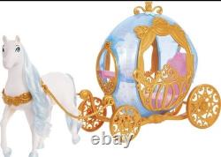 Disney Princess Cinderella Rolling Carriage & Horse with Brushable Mane & Tail