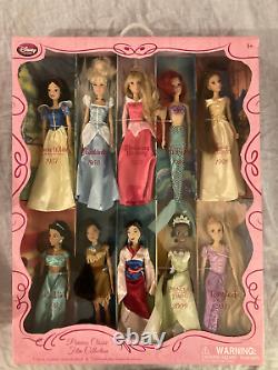Disney Princess Collection CLASSIC FILM 10 DOLL SET NIB Belle Ariel Cinderella