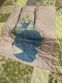 Disney Princess Patchwork Quilt Bedding Set Belle Cinderella Aurora Multicolor