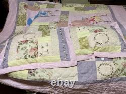 Disney Princess Patchwork Quilt Bedding Set Belle Cinderella Aurora Multicolor