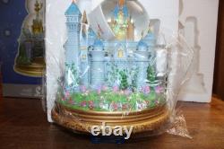 Disney Rotating Tinkerbell Cinderella Castle Double Snowglobe NEW
