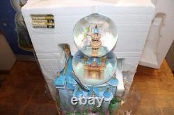 Disney Rotating Tinkerbell Cinderella Castle Double Snowglobe NEW