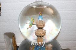 Disney Rotating Tinkerbell Cinderella Castle Double Snowglobe NEW