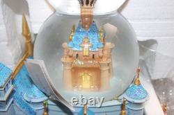 Disney Rotating Tinkerbell Cinderella Castle Double Snowglobe NEW