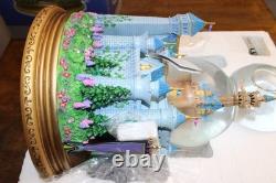Disney Rotating Tinkerbell Cinderella Castle Double Snowglobe NEW