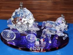 Disney Showcase Crystal World Ltd Ed Cinderella Carriage Coach W Jaq Gus MIB