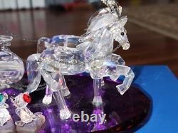Disney Showcase Crystal World Ltd Ed Cinderella Carriage Coach W Jaq Gus MIB