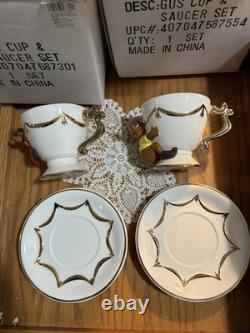 Disney Store CINDERELLA'S JAQ AND GUS TEACUPS & SAUCERS in ORIGINAL BOX-RARE