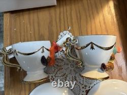 Disney Store CINDERELLA'S JAQ AND GUS TEACUPS & SAUCERS in ORIGINAL BOX-RARE