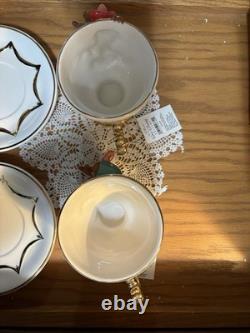 Disney Store CINDERELLA'S JAQ AND GUS TEACUPS & SAUCERS in ORIGINAL BOX-RARE
