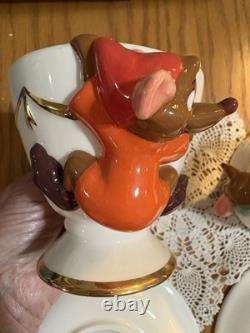 Disney Store CINDERELLA'S JAQ AND GUS TEACUPS & SAUCERS in ORIGINAL BOX-RARE