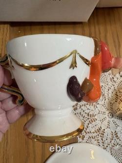 Disney Store CINDERELLA'S JAQ AND GUS TEACUPS & SAUCERS in ORIGINAL BOX-RARE