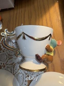 Disney Store CINDERELLA'S JAQ AND GUS TEACUPS & SAUCERS in ORIGINAL BOX-RARE