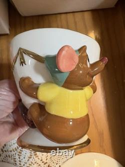 Disney Store CINDERELLA'S JAQ AND GUS TEACUPS & SAUCERS in ORIGINAL BOX-RARE