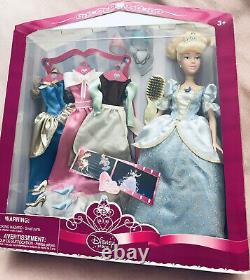 Disney Store Cinderella Wardrobe Four Dresses RARE Doll Set