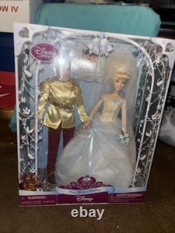 Disney Store Once Upon A Wedding Cinderella & Prince Charming Doll Set NEW