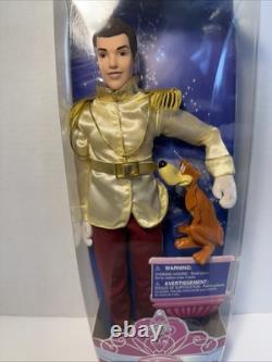 Disney Store PRINCE CHARMING & DOG BRUNO Doll Set Cinderella Ball Rare New