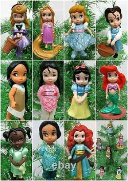 Disney Toddler Baby Princess Set of 11 Christmas Tree Ornaments Merida, Arial