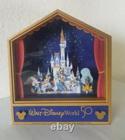 Disney World 50th Anniversary Music Box Mickey Mouse & Friends Cinderella Castle