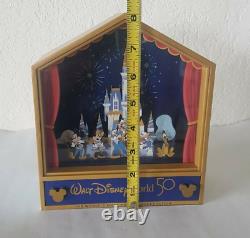 Disney World 50th Anniversary Music Box Mickey Mouse & Friends Cinderella Castle