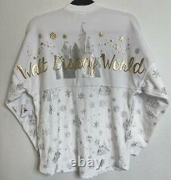Disney World Christmas White Cinderella Castle Snowflake XS Spirit Jersey NEW