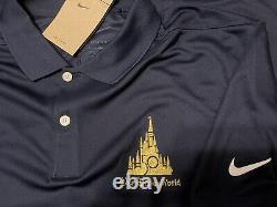 Disney World Magic Kingdom Cinderella Castle 50th Nike Golf Navy Polo Large New