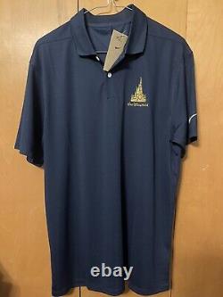 Disney World Magic Kingdom Cinderella Castle 50th Nike Golf Navy Polo Medium New