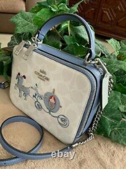 Disney X COACH Box Crossbody Signature Canvas with Cinderella Sold Out NWT