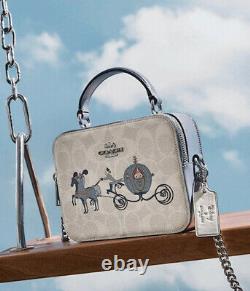 Disney X COACH Box Crossbody Signature Canvas with Cinderella Sold Out NWT