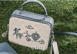 Disney X COACH Box Crossbody Signature Canvas with Cinderella Sold Out NWT