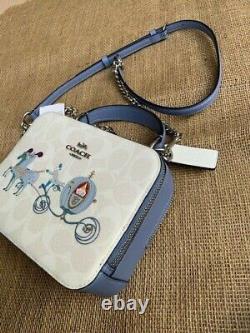 Disney X COACH Box Crossbody Signature Canvas with Cinderella Sold Out NWT