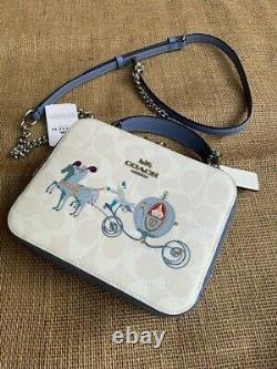 Disney X COACH Box Crossbody Signature Canvas with Cinderella Sold Out NWT