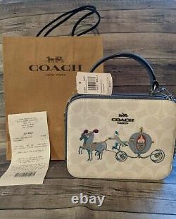 Disney X Coach Cinderella Crossbody Box Bag Purse Top Handle SOLD OUT C1426 NWT