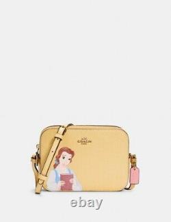 Disney X Coach Mini Camera Bag With Belle Im/Vanilla Cream Multi