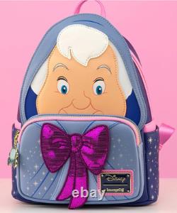 EXCLUSIVE Loungefly Disney Cinderella Fairy Godmother Backpack Wallet 2PC SET