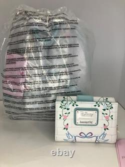 EXCLUSIVE Loungefly Disney Cinderella Stained Glass Portrait Backpack Wallet NWT