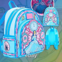 EXCLUSIVE Loungefly Disney Cinderella Stained Glass Princess Backpack Bag NWT