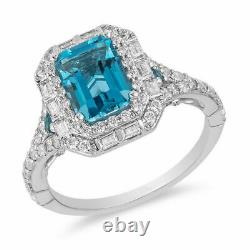 Enchanted Disney Cinderella Aqua 1.50ct Diamond Engagement 14K White Gold Ring