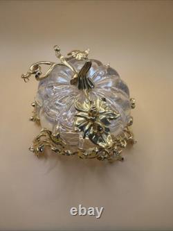 Franklin Mint Cinderella Crystal Pumpkin Coach 24K Gold Plated NEW No Box