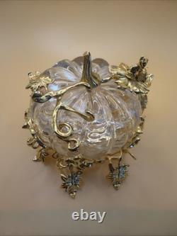 Franklin Mint Cinderella Crystal Pumpkin Coach 24K Gold Plated NEW No Box