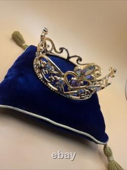 Franklin Mint Cinderella's Magic Tiara 24K Gold Plated Crystal NEW NoBox Pillow