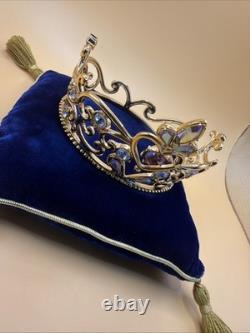 Franklin Mint Cinderella's Magic Tiara 24K Gold Plated Crystal NEW NoBox Pillow