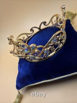 Franklin Mint Cinderella's Magic Tiara 24K Gold Plated Crystal NEW NoBox Pillow