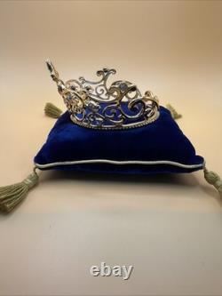 Franklin Mint Cinderella's Magic Tiara 24K Gold Plated Crystal NEW NoBox Pillow