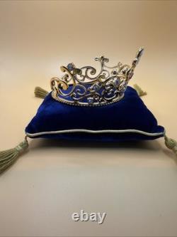 Franklin Mint Cinderella's Magic Tiara 24K Gold Plated Crystal NEW NoBox Pillow