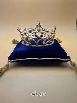 Franklin Mint Cinderella's Magic Tiara 24K Gold Plated Crystal NEW NoBox Pillow