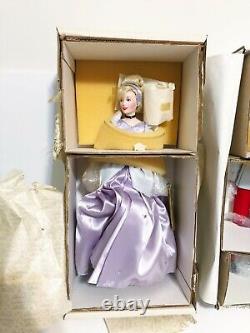 Franklin Mint Disney's Cinderella + Prince Charming Porcelain Doll New in Box