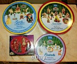 Jim Shore 4 Ornament Sets Cinderella Snow White Beauty and the Beast Villains