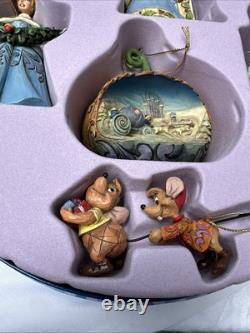 Jim Shore Disney Traditions 5pc Disney CINDERELLA Holiday Ornament Set New