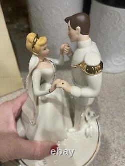 LENOX Disney CINDERELLA WEDDING DAY CAKE TOPPER Prince Charming NEW in BOX COA